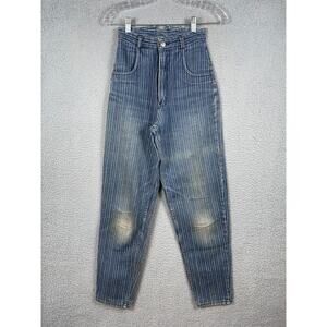 Sergio Valente Juniors Size 7 Striped Denim High Waist Jeans